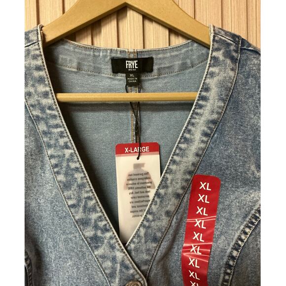 Frye Women’s Denim Button-Down Mini Dress Size XL - Picture 4 of 8